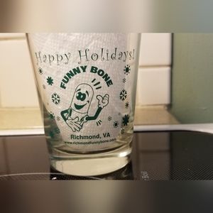 Funny Bone  Happy Holidays Vintage Drinking Glass